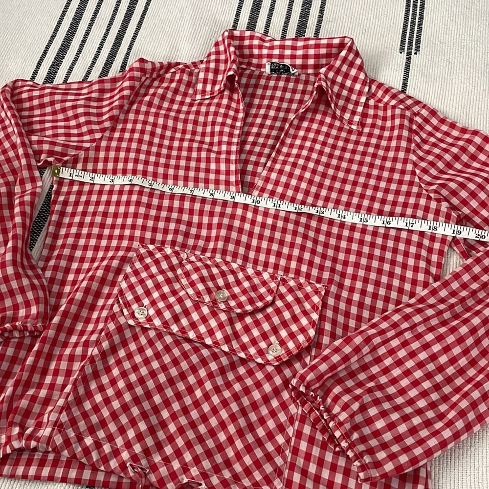 Vintage red gingham blouse - Picture 2 of 4